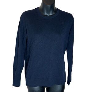 Everlane 100% cashmere dark navy blue crew neck sweater small